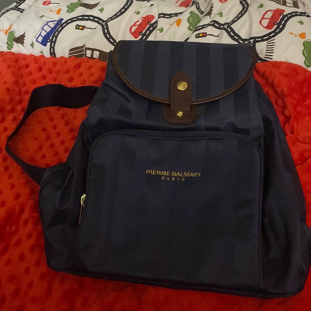 Pierre BALMAIN Vintage Navy Backpack with COA